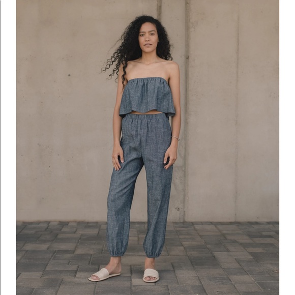 *Reserved* OZMA Neale Top - Organic Chambray - Indigo XS + Vivian Top XS 💙 - Picture 2 of 10